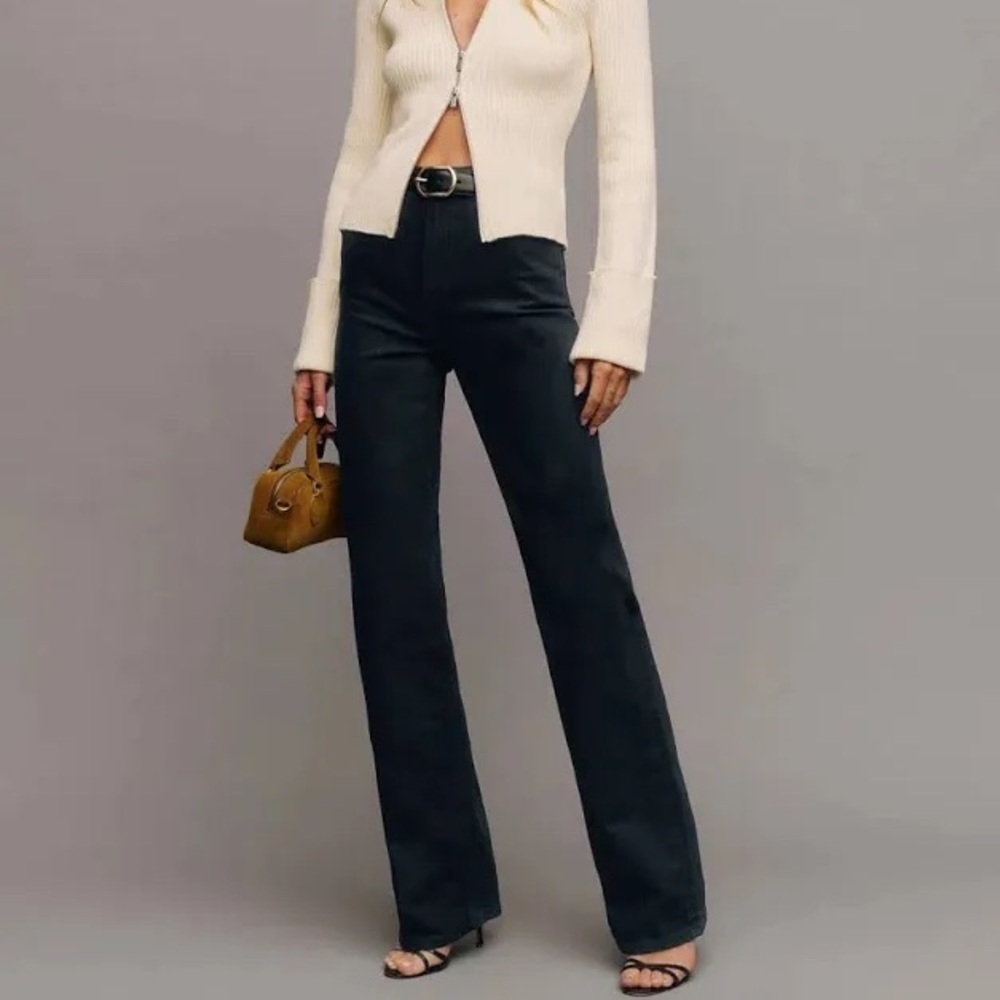 Reformation Black Wide-Leg Jeans